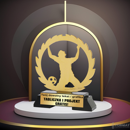 Puchar złoty trofeum nagroda statuetka dla piłkarza 3d + GRAWER 18,5cm 9
