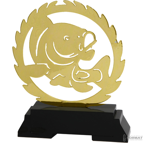 Puchar złoty trofeum nagroda statuetka wędkarska figurka 3d + GRAWER 18,5cm 2