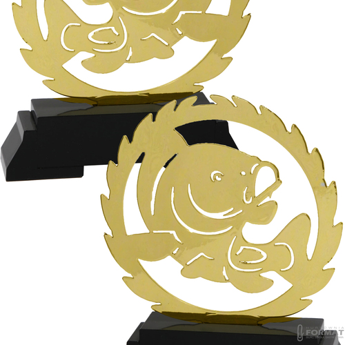 Puchar złoty trofeum nagroda statuetka wędkarska figurka 3d + GRAWER 18,5cm 3