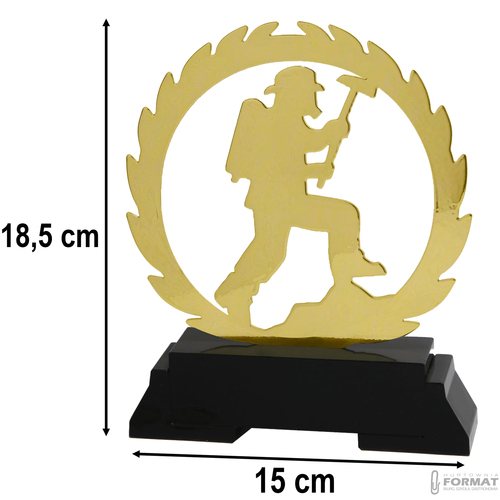 Puchar złoty trofeum nagroda statuetka dla strażaka 3d + GRAWER 18,5cm 6