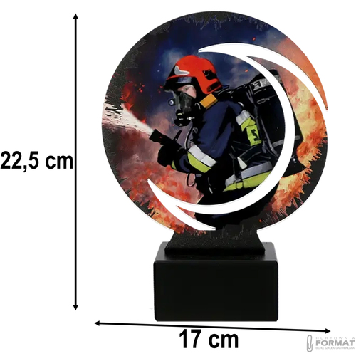Puchar złoty trofeum nagroda statuetka dla strażaka 3d + GRAWER 22,5 cm 6