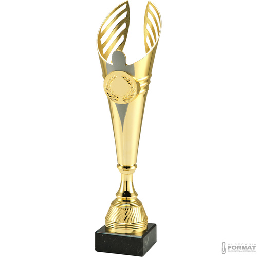 PUCHAR TROFEUM NAGRODA STATUETKA 2 MIEJSCE 37 cm KOLOR ZŁOTY + GRAWER 2