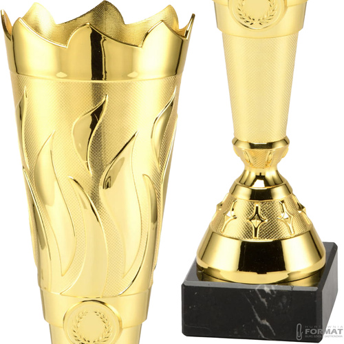 PUCHAR TROFEUM NAGRODA STATUETKA 2 MIEJSCE 38 cm KOLOR ZŁOTY + GRAWER 3