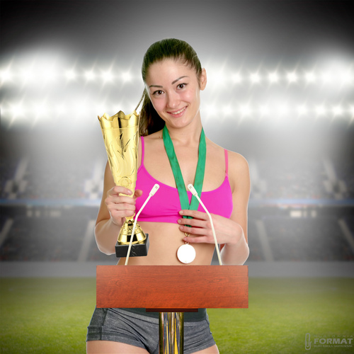 PUCHAR TROFEUM NAGRODA STATUETKA 3 MIEJSCE 36 cm KOLOR ZŁOTY + GRAWER 6