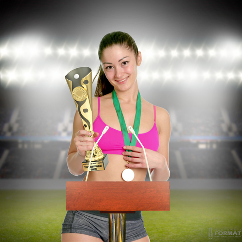 PUCHAR TROFEUM NAGRODA STATUETKA 3 MIEJSCE 38 cm KOLOR ZŁOTY + GRAWER 6