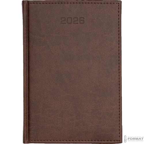KALENDARZ TYGODNIOWY A5 TERMINARZ 2026 KSIĄŻKOWY NOTES PLANER BRĄZOWY CIEMNY 2