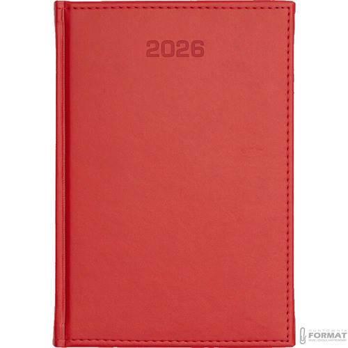 KALENDARZ TYGODNIOWY A5 TERMINARZ 2026 KSIĄŻKOWY NOTES PLANER CZERWONY 2
