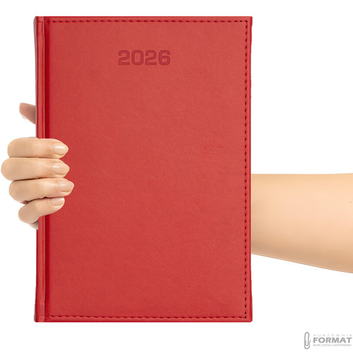 KALENDARZ TYGODNIOWY A5 TERMINARZ 2026 KSIĄŻKOWY NOTES PLANER CZERWONY 10