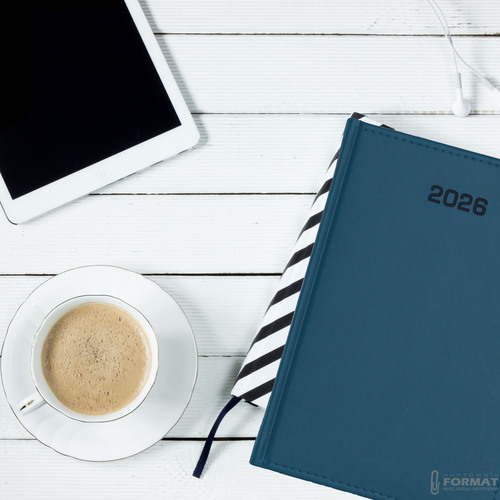 KALENDARZ TYGODNIOWY A5 TERMINARZ 2026 KSIĄŻKOWY NOTES PLANER GRANATOWY 5