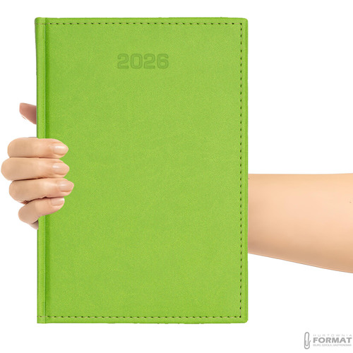 KALENDARZ TYGODNIOWY A5 TERMINARZ 2026 KSIĄŻKOWY NOTES PLANER JASNO ZIELONY 10