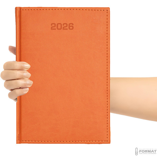 KALENDARZ TYGODNIOWY A5 TERMINARZ 2026 KSIĄŻKOWY NOTES PLANER POMARAŃCZOWY 10