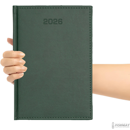 KALENDARZ TYGODNIOWY A5 TERMINARZ 2026 KSIĄŻKOWY NOTES PLANER CIEMNY ZIELONY 6