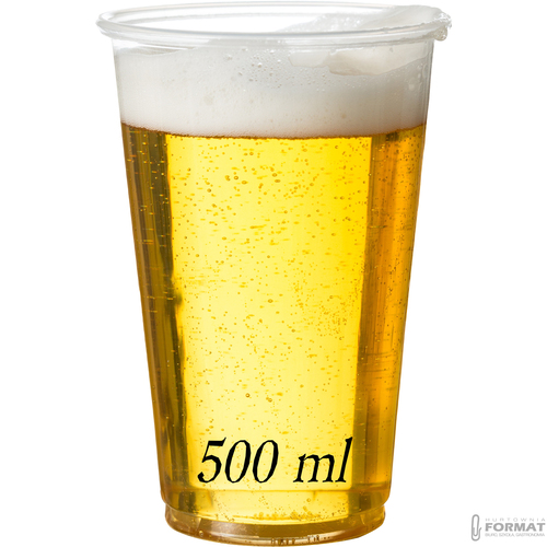 KUBKI KUFLE PLASTIKOWE KUFEL KUBEK DO PIWA 500ml TRANSPARENTNE 0,5l 50szt 8