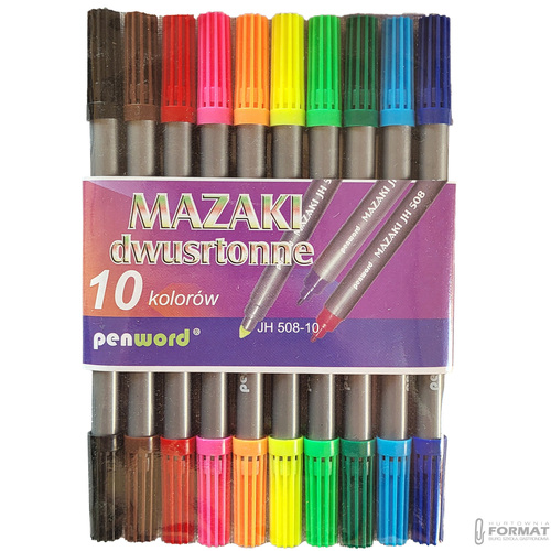 MAZAKI FLAMASTRY DWUSTRONNE PENWORD ZESTAW 10 KOLORÓW 3