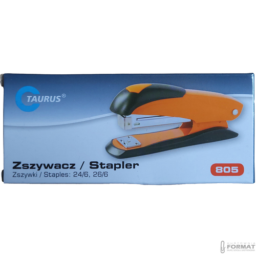 POMARAŃCZOWY METALOWY ZSZYWACZ Z ROZSZYWACZEM DO 30 KARTEK TAURUS TRADE 805 11