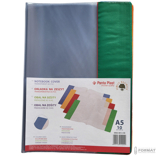 OKŁADKI NA ZESZYT PANTA PLAST A5 PRZEZROCZYSTE PVC 10 KOLOROWYCH SZTUK 2