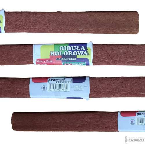 BIBUŁA MARSZCZONA DŁUGA BRĄZOWA 50x200cm  a'10AC-36 3
