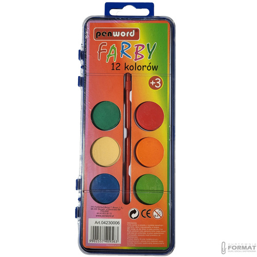 FARBY WODNE 12 KOL. + PĘDZELEK  04230006 3