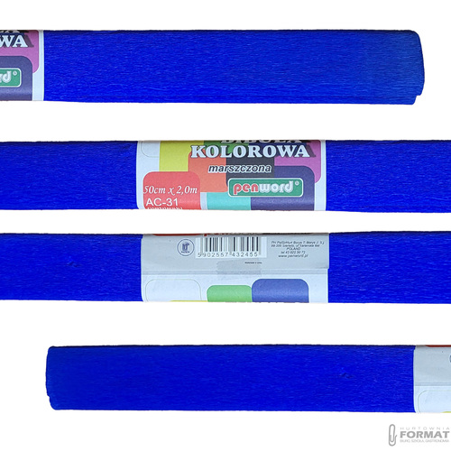 BIBUŁA KOLOROWA MARSZCZONA 50 x 200 cm PENWORD KOLOR NIEBIESKI AC-31 3