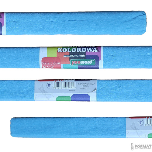 BIBUŁA KOLOROWA MARSZCZONA 50 x 200 cm PENWORD KOLOR BŁĘKITNY AC-37 3
