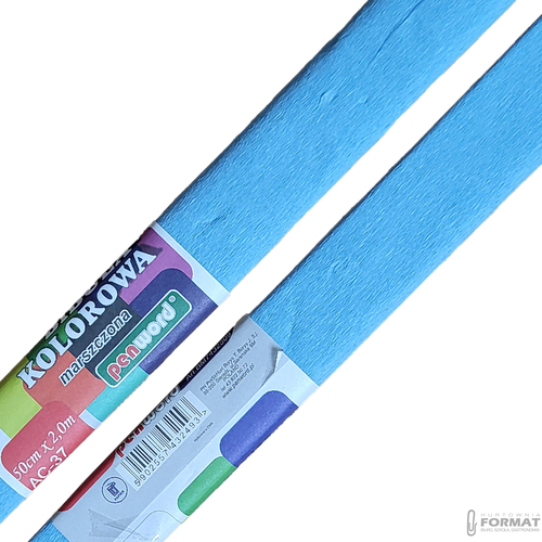BIBUŁA KOLOROWA MARSZCZONA 50 x 200 cm PENWORD KOLOR BŁĘKITNY AC-37 5