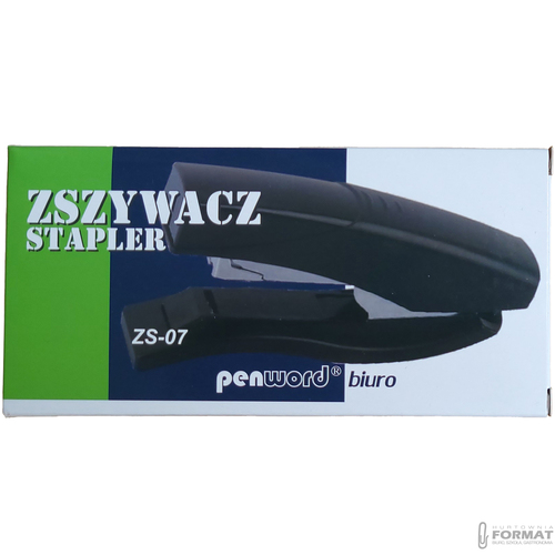CZARNY ZSZYWACZ BIUROWY PLASTIKOWY DO 50 K. 4 RODZAJE ZSZYWEK ZS-07 PENWORD 11