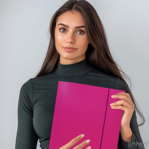 SOLIDNA LAKIEROWANA TECZKA A4 Z GUMKĄ PENWORD CF-2 RÓŻOWA 5