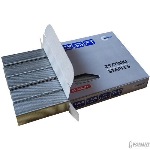 STALOWE ZAOSTRZONE ZSZYWKI BIUROWE DO ZSZYWACZA 23 x 13 mm TAURUS 1000 szt. 5