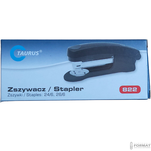 CZARNY PLASTIKOWY ZSZYWACZ Z ROZSZYWACZEM DO 30 KARTEK TAURUS TRADE 822 10