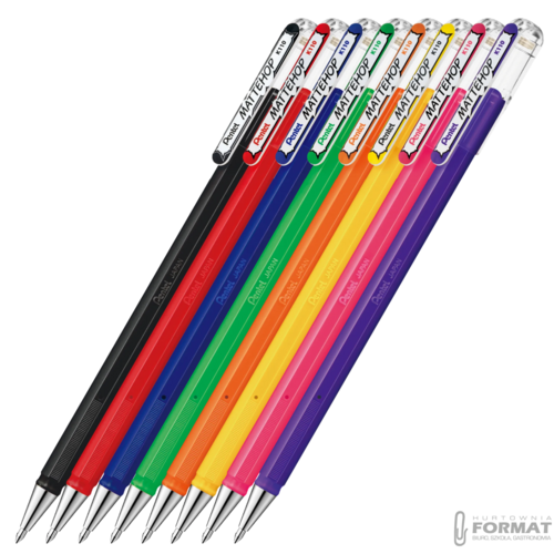 DŁUGOPISY ŻELOWE PENTEL MATTE HOP 8 KOLORÓW 3