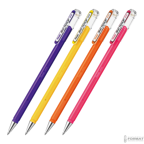 DŁUGOPISY ŻELOWE PENTEL MATTE HOP 4 KOLORY 3