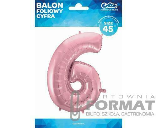 Balon foliowy "Cyfra 6", różowa jasna , 92 cm 3