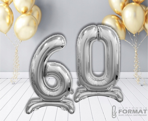 BALON FOLIOWY STOJĄCY CYFRA 6 SREBRNY-74CM 4
