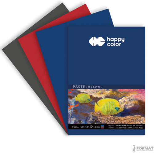 BLOK KOLOROWY DO PASTELI HAPPY COLOR A4 160g 3 KOLORY 24 KARTKI 2