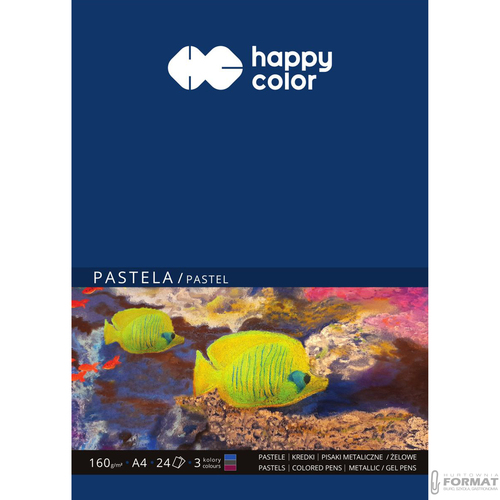 BLOK KOLOROWY DO PASTELI HAPPY COLOR A4 160g 3 KOLORY 24 KARTKI 3