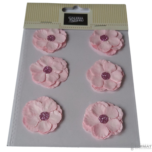 KWIATY PAPIEROWE SAMOPRZYLEPNE CLEMATIS RÓŻOWY 6 SZTUK GALERIA PAPIERU 5