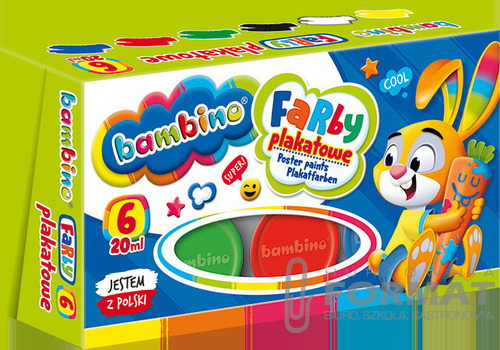 Bambino Farby plakatowe 20 ml 6 kolorów 3