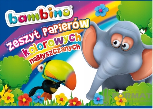 BAMBINO WYCINANKA ZESZYT PAPIERÓW KOLOROWYCH A4 3