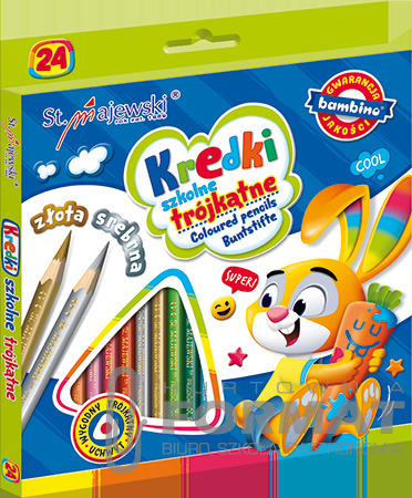 Bambino Kredki szkolne trójkątne 24 kolory 2
