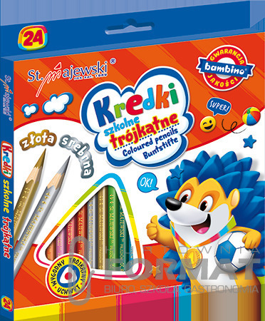 Bambino Kredki szkolne trójkątne 24 kolory 3