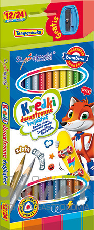 Bambino Kredki dwustronne trójkątne 12/24 kolory 6