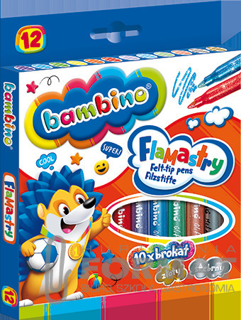 Bambino Flamastry brokatowe 12 kolorów 5