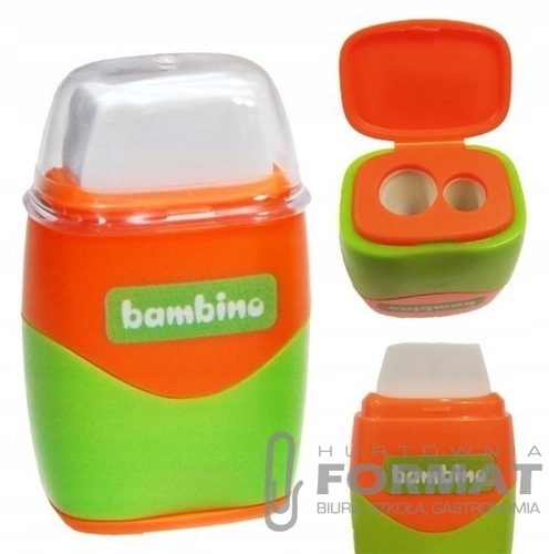 Temperówka podwójna BAMBINO z gumką 2w1 2