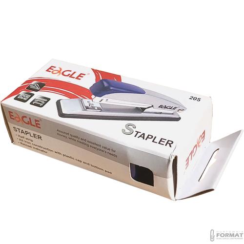 NIEBIESKI METALOWY SOLIDNY ZSZYWACZ 24/6 26/6 EAGLE 205 DO 20 KARTEK 10