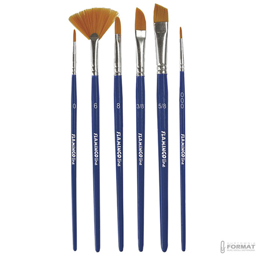PĘDZLE ARTYSTYCZNE FLAMINGO LINE ART COLLECTION ZESTAW 6 SZTUK PA-05 5