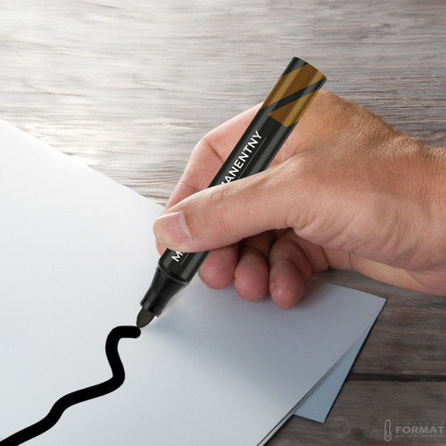 MARKER WODOODPORNY PERMANENTNY OKRĄGŁY PISAK MAZAK CZARNY 6 SZTUK 4