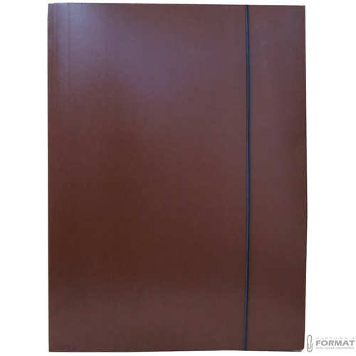 SOLIDNA LAKIEROWANA TECZKA A4 Z GUMKĄ KONFEX TG-06 BRĄZOWA 2