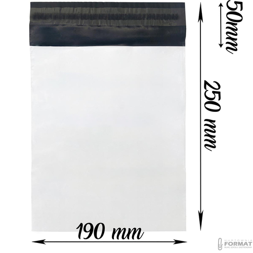 FOLIOPAKI KURIERSKIE B5 KOPERTY FOLIOPAK 190x250 MOCNE 50SZT BIAŁE 9