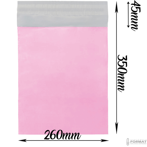 FOLIOPAKI KURIERSKIE B4 KOPERTY FOLIOPAK 260x350 MOCNE 50SZT RÓŻOWE 9