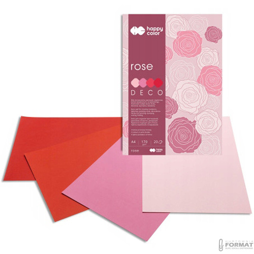 BLOK TECHNICZNY ROSE DECO A4 170g 4 KOLORY 20 KARTEK ODCIENIE RÓŻOWEGO 2